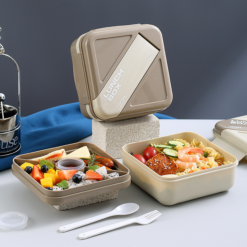Double Compartmentalized Salad Box Lunchbox For Students Microwavable Lunch Box For Office Workers Portable Picnic Box details Picture