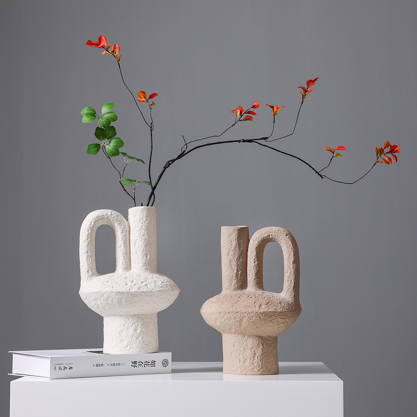 2025中古侘寂风陶瓷花瓶复古花器高级感电视柜酒柜展厅插花装饰品摆件花瓶摆件花瓶插花陶瓷