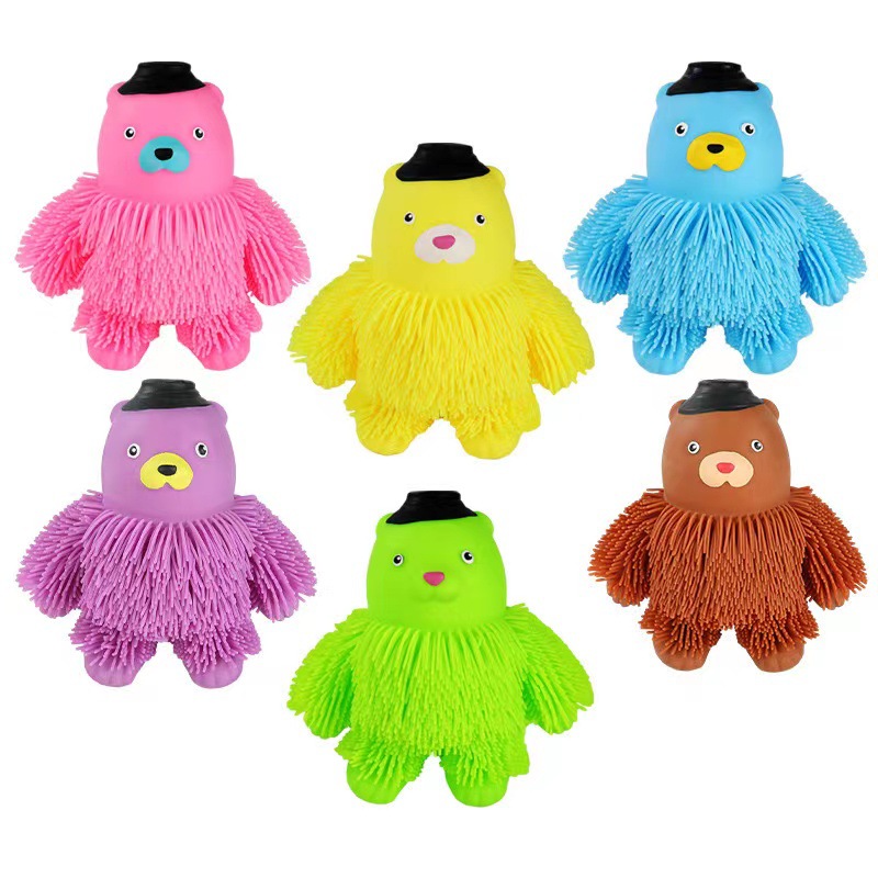Wholesale of popular and trendy elastic luminous gorilla stress-relieving small toys, creative sensor color lights, and long-haired gorilla pinching fun toys Application Scenario