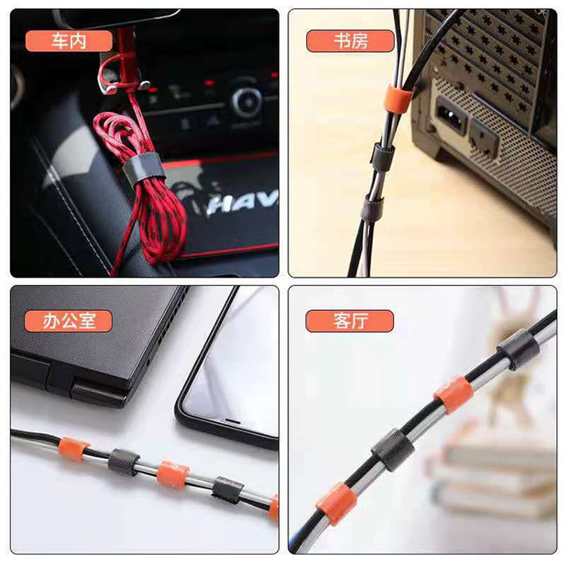 Data Cable Computer Cable Tear-Off Velcro Tape Power Cable Storage Back-To-Back Hand Tear Velcro Tape Application Scenario