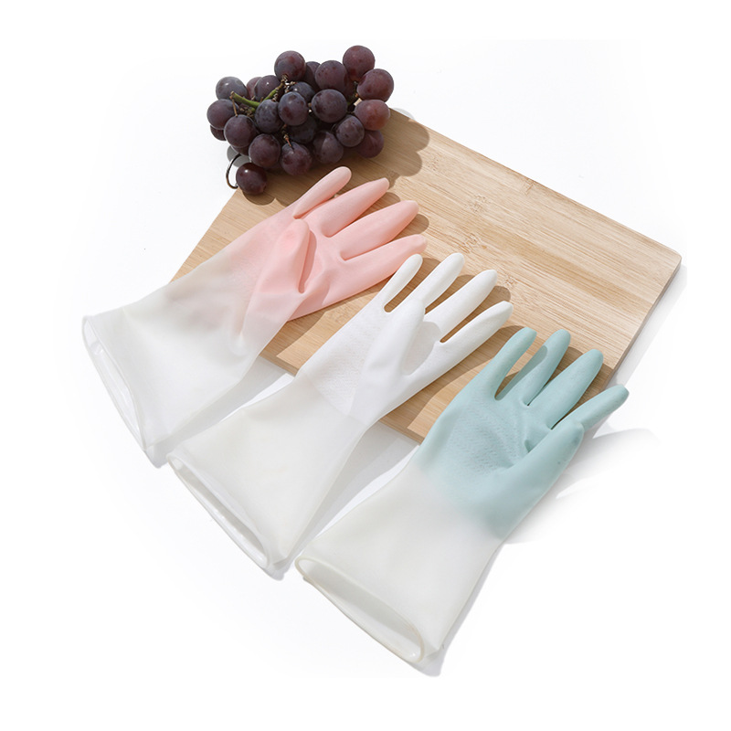 Dishwashing Gloves Women's Winter Household Rubber Household Cleaning Kitchen Dishwashing Durable Rubber Latex Waterproof Laundry Item Picture