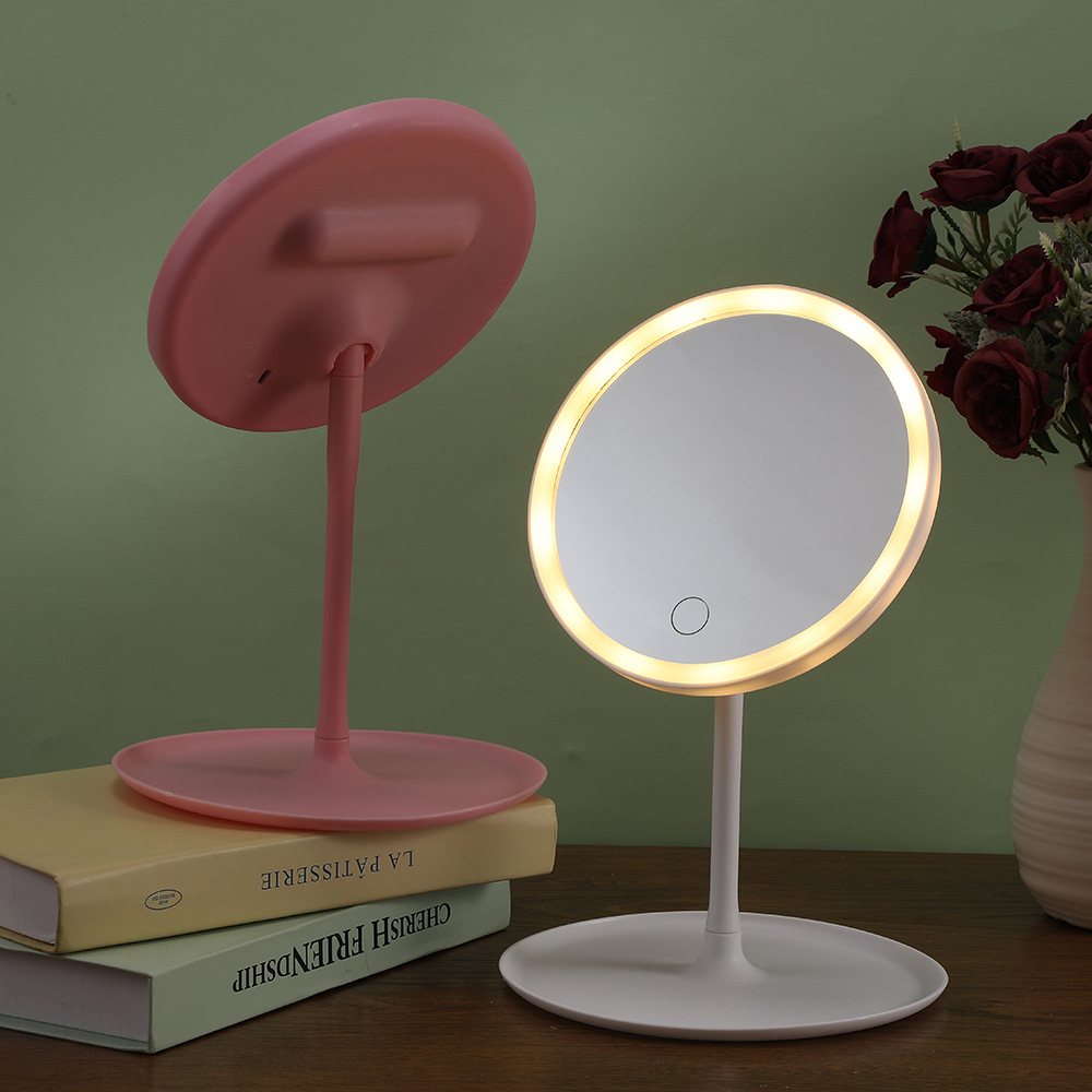 2025新款抖音网红智能带灯化妆镜女生宿舍补光美妆镜厂家直销日用百货卫浴洗漱用品详情7