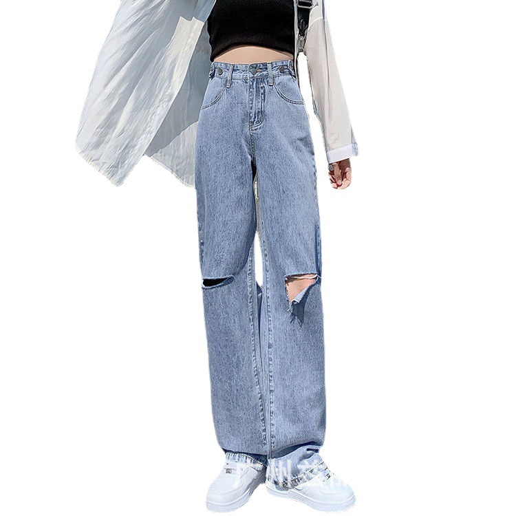 Wide-leg high-waisted women's summer thin 2022 straight-leg loose drape floor-length pants are available for wholesale at low prices Item Picture