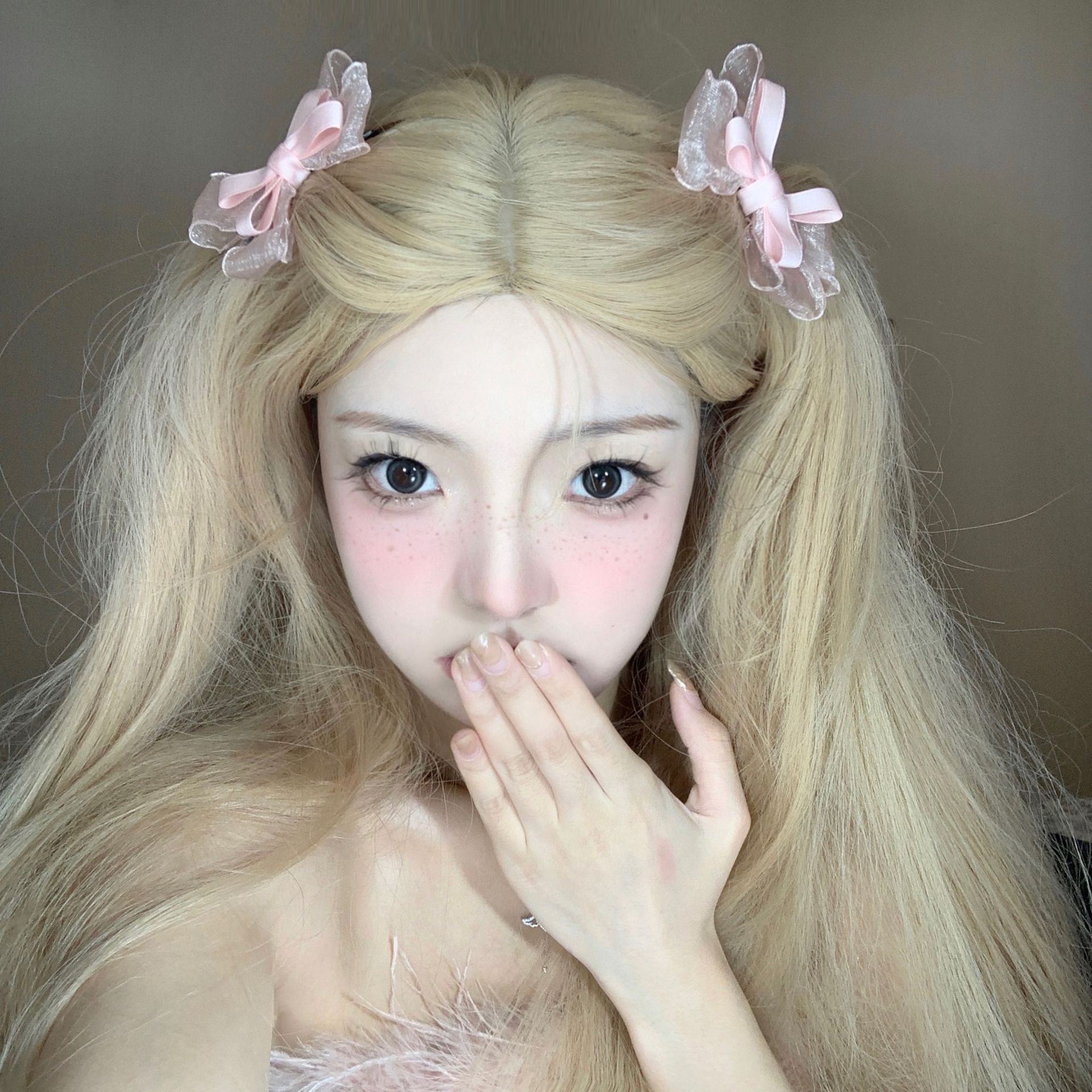 Honey Cream Pink Bow Hair Clip Sweet Soft Girl Bangs Clip To Clip Clip Hair Clip With Girly Hair Accessories details Picture
