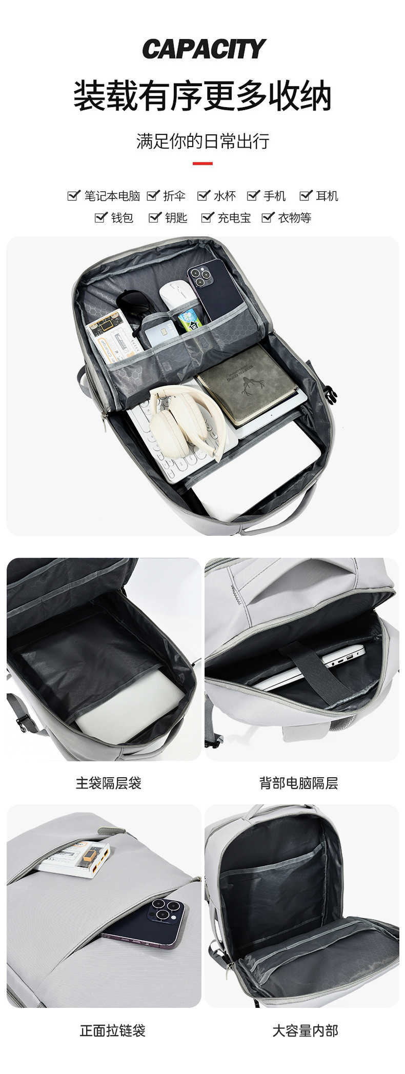 大容量休闲双肩包出差旅行背包干湿分离独立电脑背包详情6