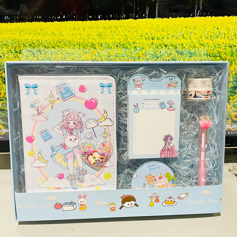 厂家批发32K手账本创意套装礼盒可爱少女心女生儿童生日礼物文具详情图1