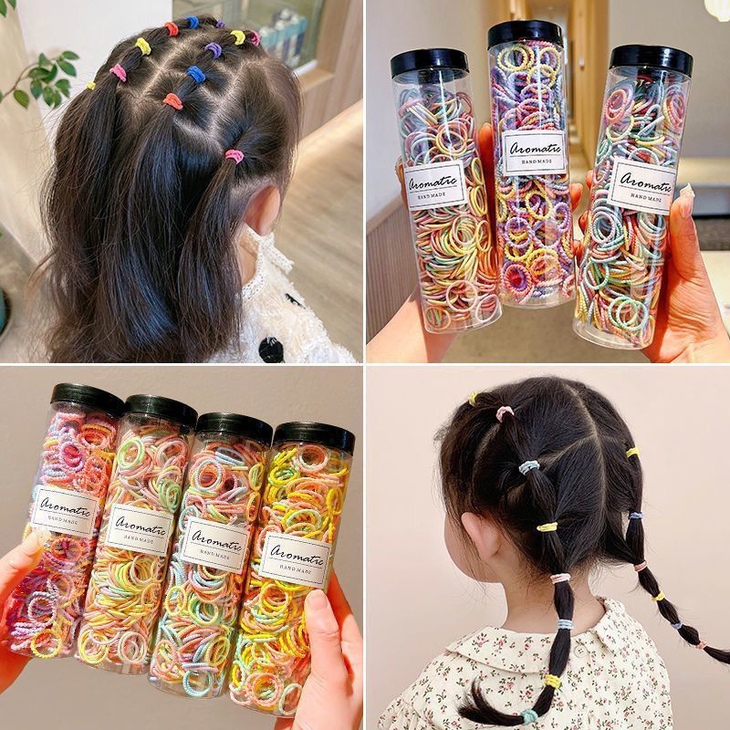 Baby Does Not Hurt The Hair Of The Rubber Band Children Small Rubber Band Cute Girl Choo Choo Hair Band Children Bundled Head Leather Cover Summer details Picture