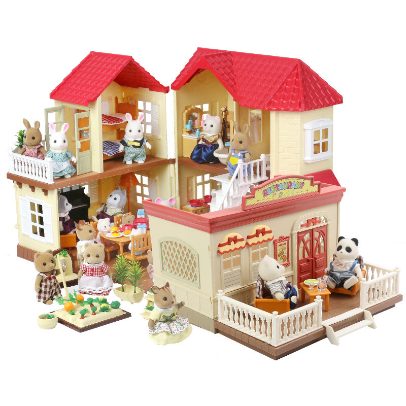 Forest Home Animal family doll house toys children play house simulation villa set girls toys Item Picture