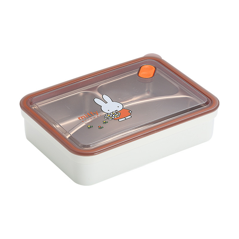 Miffy 304 compartimiento de acero inoxidable lunch box comedor de estudiantes con tapa bandeja de comida rápida trabajador de oficina llenado de agua calentado lunch box Item Picture
