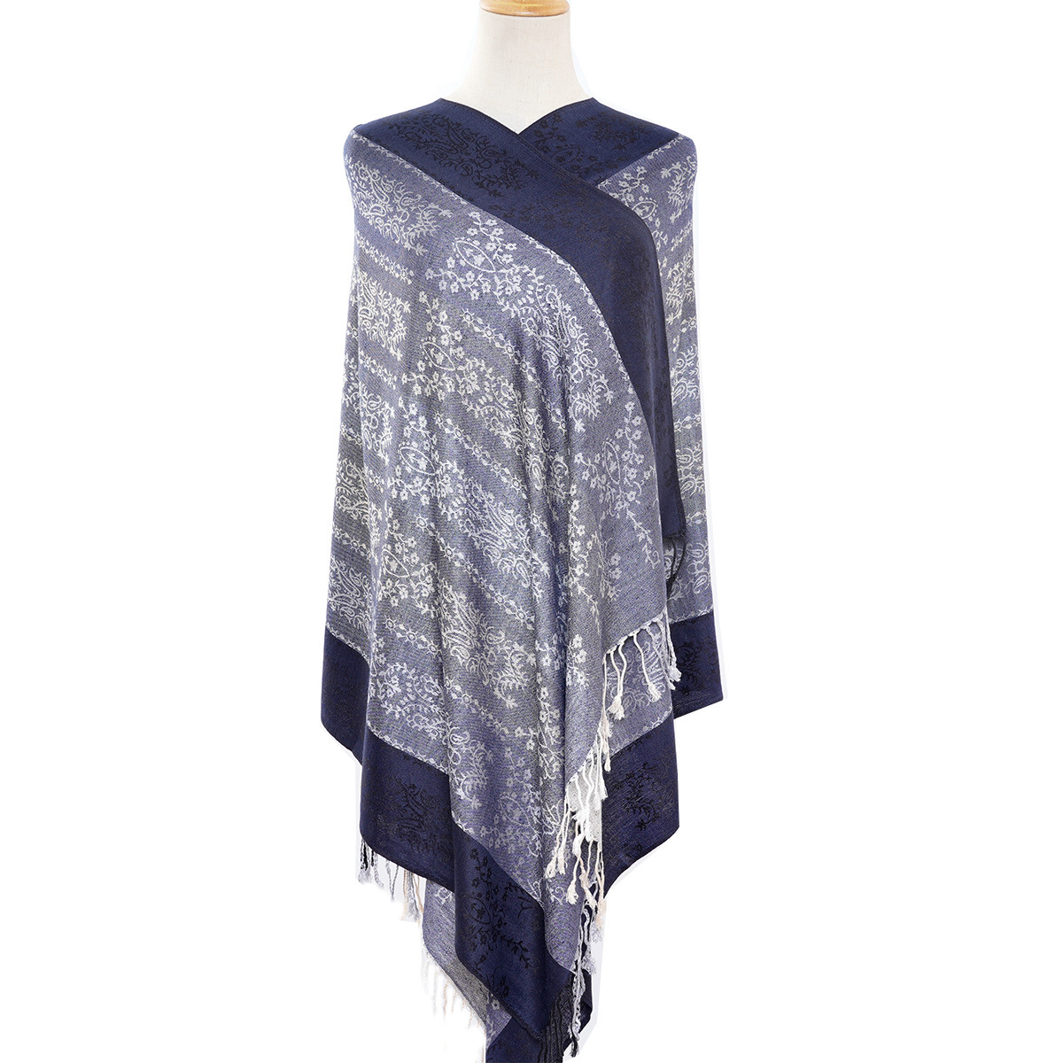 Factory Direct Sales Spring And Autumn New Cashew Jacquard National Wind Short Flow Su Lady Long Scarf Shawl Dual Use Specification drawing