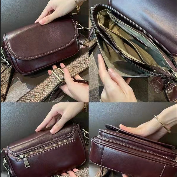 Crossbody Bag 2023 New Fashion High-Grade Leather Women's Bag Small Square Bag Vintage Cowhide Shoulder Bag Application Scenario
