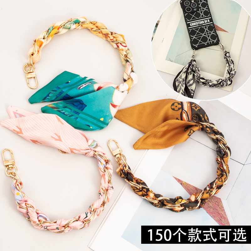 Mobile Phone Lanyard Wrist Mobile Phone Chain Network Red Selling Creative Braided Silk Scarf Short Mobile Phone Case Chain Mobile Phone Lanyard