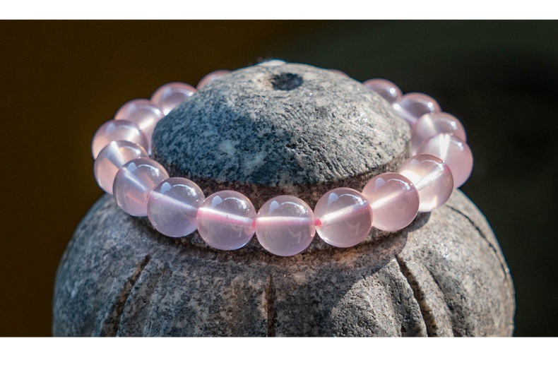 莫桑比克星光粉色粉晶手链女芙蓉石粉水晶手串闺蜜礼物时尚饰品详情8