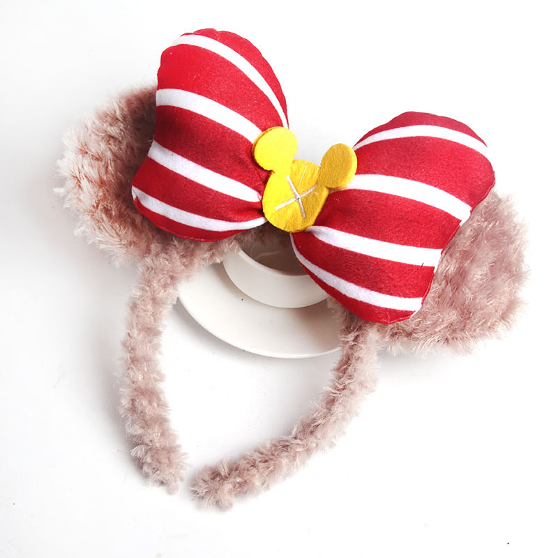 Three-Dimensional Bow Plush Headband Cute Bear Hair Card Female Korean Net Red Son Sweet Super Shirley Rose Headband