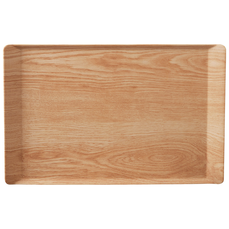 Melamine tableware, wood-grain trays, special trays for barbecues, skewer trays, commercial hot pot serving and serving skewer trays Item Picture