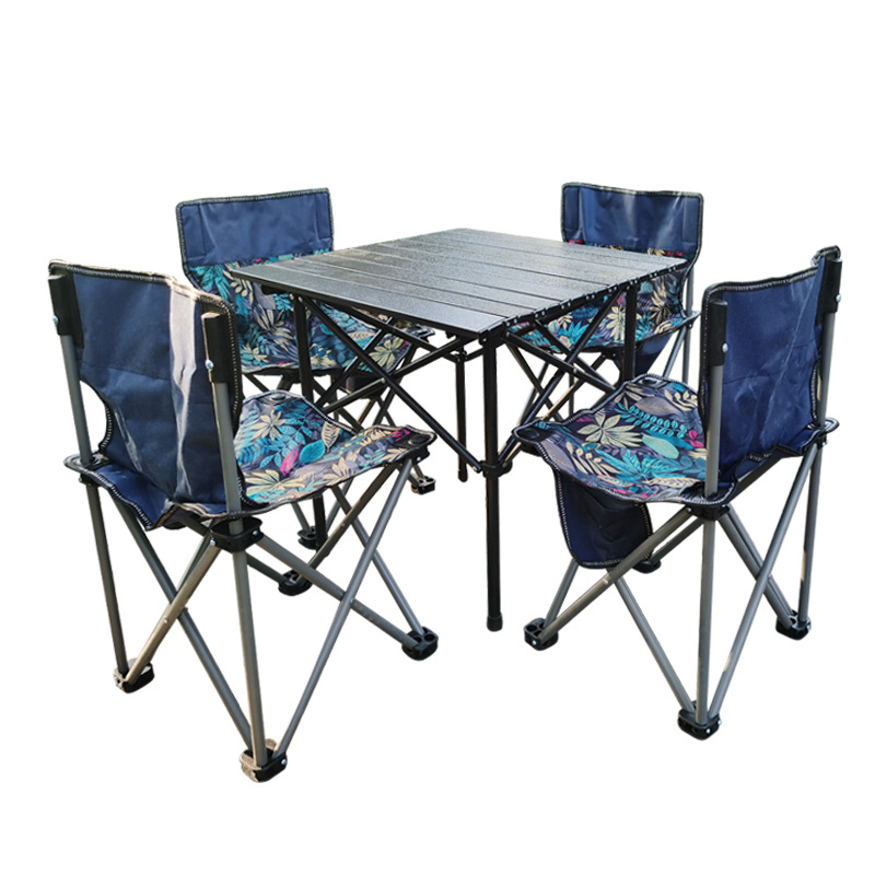 户外折叠桌椅套装 便携露营野餐户外聚会桌子 蛋卷桌 折叠椅批发详情图5