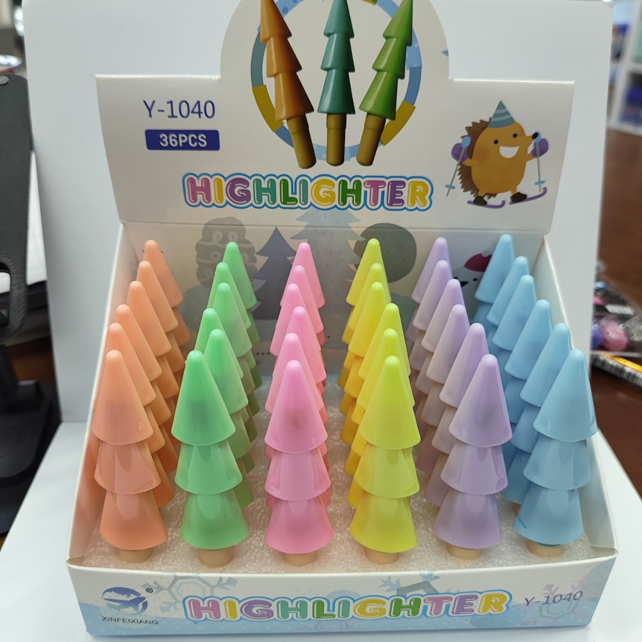 Y-1040圣诞树各种造型荧光笔刀头马卡龙色系小可爱荧光笔