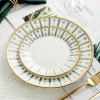 Nordic ceramic tableware, popular European-style golden edge set, steak plate, Western dining plate, household flat plate, model room plate Specification image