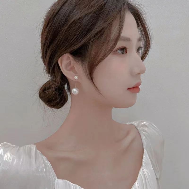 简约珍珠耳环女2025年新款小众设计感高级流苏耳坠长款显脸瘦耳饰 details Picture