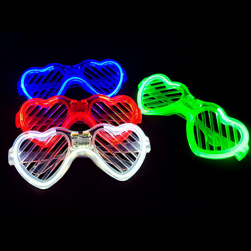 新款发光百叶窗眼镜LED发光冷光型眼镜发光玩具地摊货源厂家批发详情图3