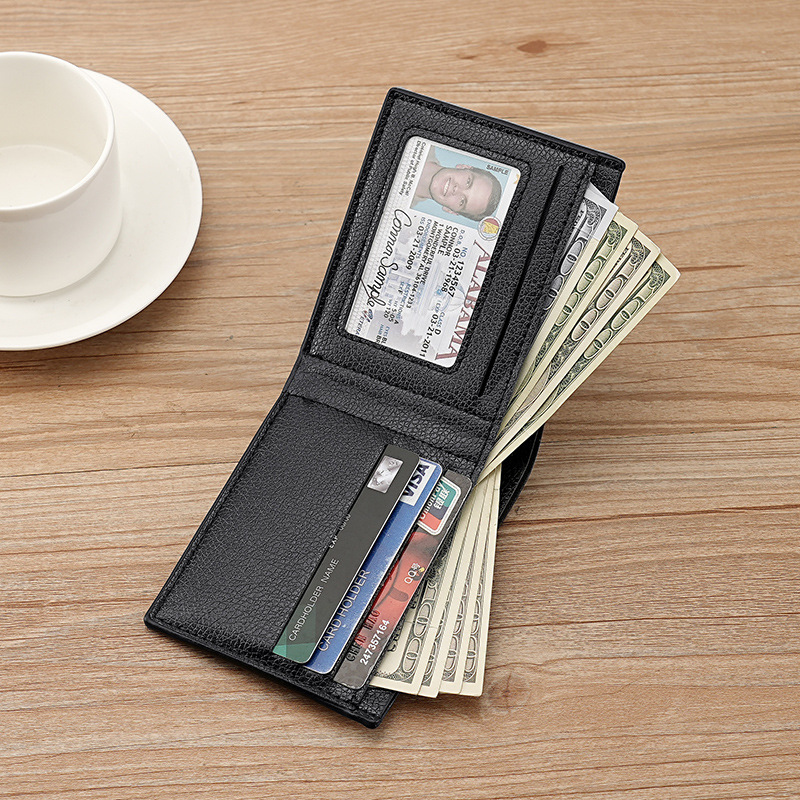 2025 Cross-border Men's Wallet, short pu wallet, fashionable and simple business gift pack, street stall goods, factory direct sales details Picture