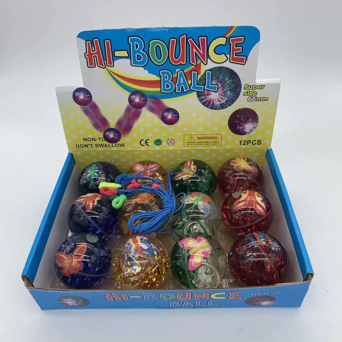 Luminous Crystal Ball 6.5 Elastic Flashing Ribbon Crystal Ball Stall Supply Children's Luminous Toys Wholesale Application Scenario