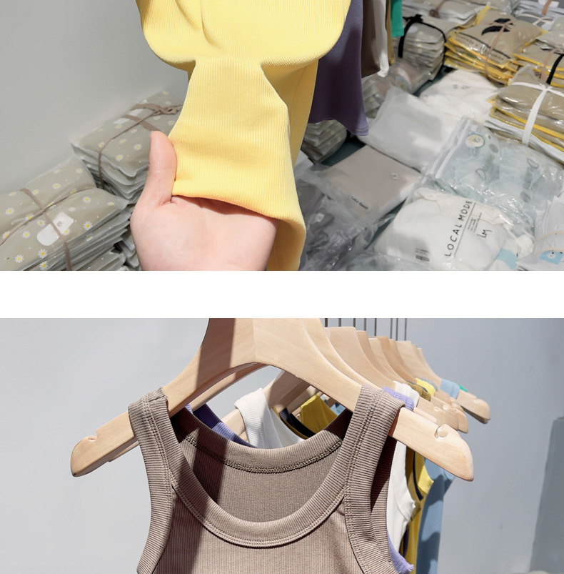 爆款螺纹针织背心女西装内搭小吊带春秋夏季大码打底外穿无袖上衣详情23