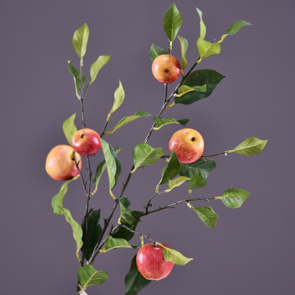 Dongli Flower Industry Factory offers wholesale of artificial apple branches, high-end artificial fruit and berry tables, wedding model room decorations, and photography props in stock