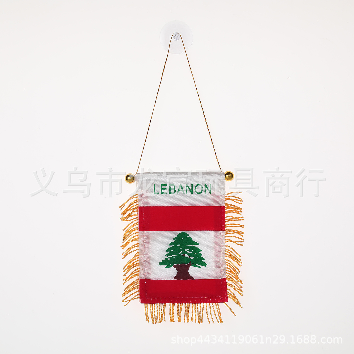 厂家直供黎巴嫩汽车小挂旗各国国旗迷你小锦旗双面流苏吸盘流须旗