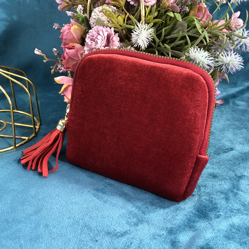 Venta directa de fábrica portátil de seis capas borla joyería bolsa de almacenamiento cristal perla mano cadena viaje bolsa de joyería en stock al por mayor pic 10