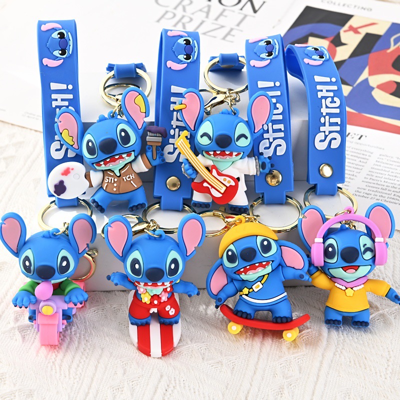 钥匙扣街头史迪仔挂件卡通软胶公仔玩偶小礼品背包钥匙挂饰品批发