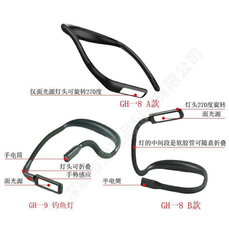 led neck-hanging reading ambient light, lithium battery eye-protecting portable usb charging neck light, study and bedroom night light Specification image