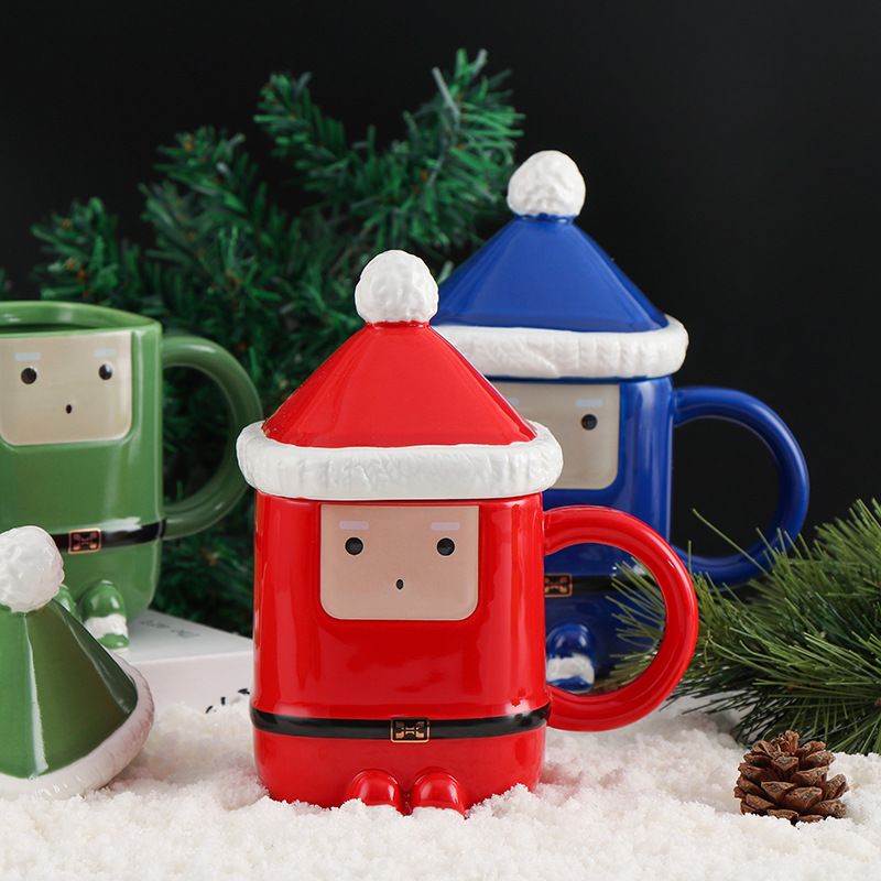 Ceramic Monster Hero ceramic cups, high appearance level, Santa-shaped mugs, advertising water cups, couple coffee cups wholesale Application Scenario