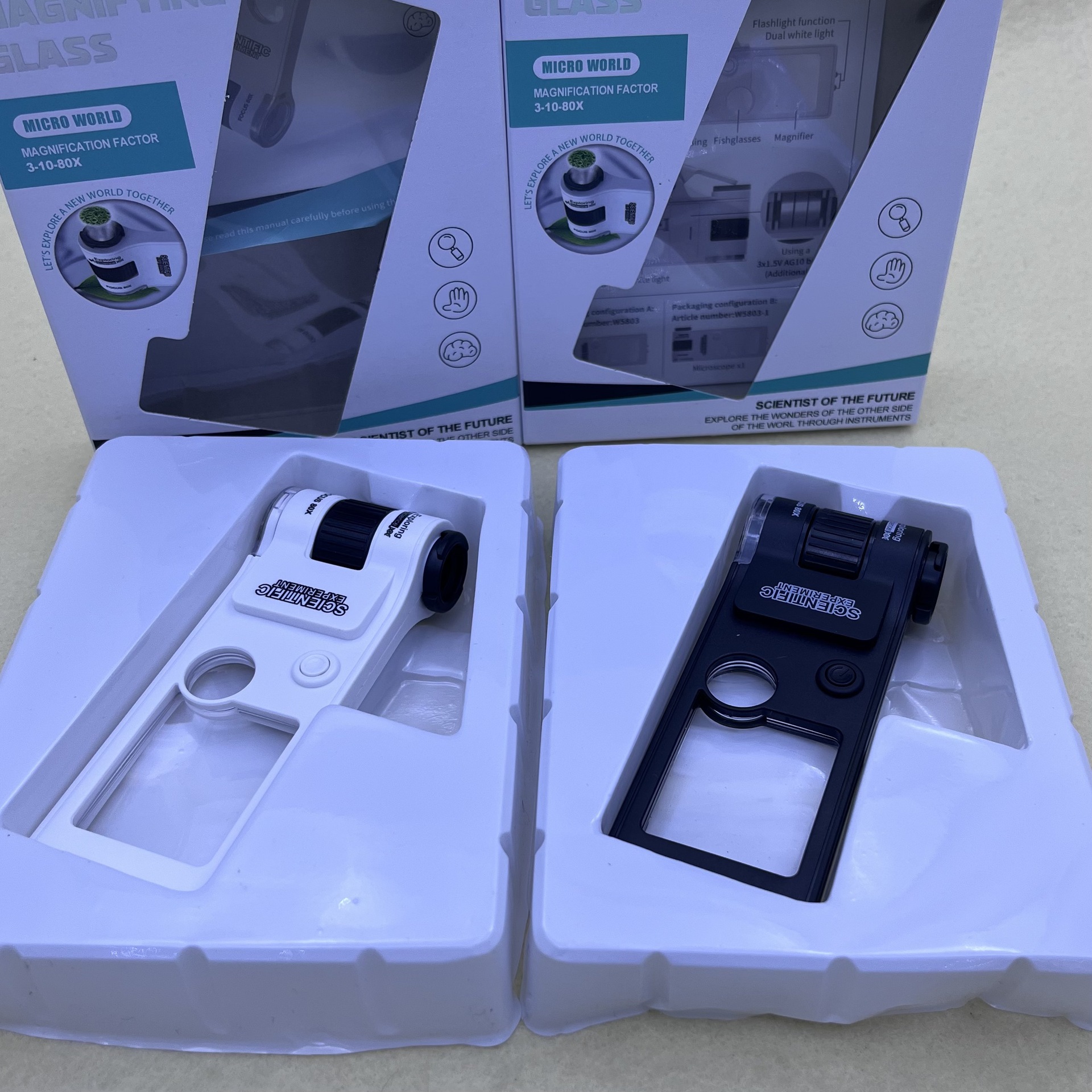 Portable banknote detector with light source switching, microscope and magnifying glass in one Specification image