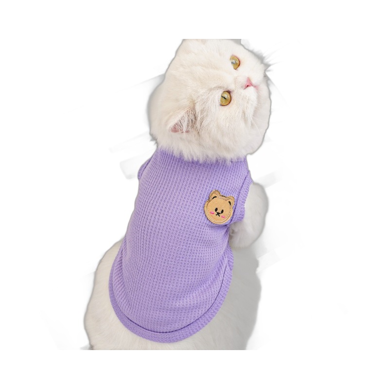 Pet clothing, Waffle bear summer vests, Teddy small and medium-sized dogs, cat and dog clothing manufacturers wholesale Item Picture