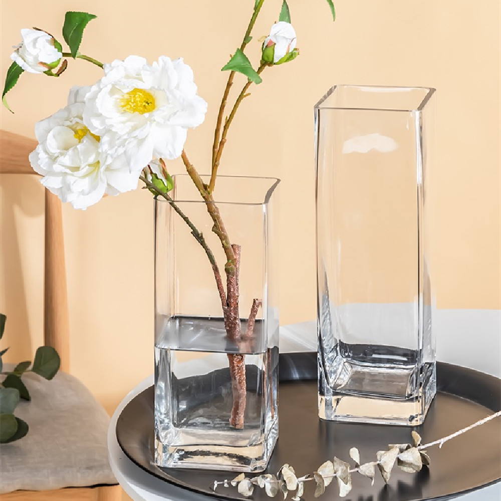 Transparent glass vases, creative and simple living room style, light luxury and water-grown fresh flower arrangements, dried flower ornaments Specification image