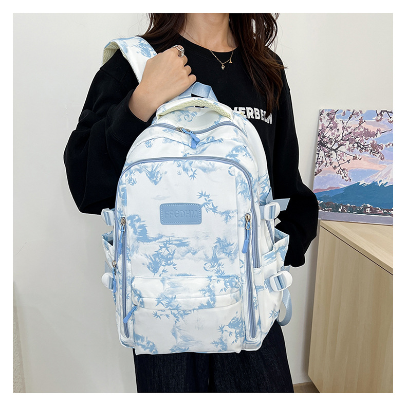 Wholesale new Chinese-style bamboo joint schoolbags with a niche design for reducing burdens, lightweight and versatile student backpacks pic 10