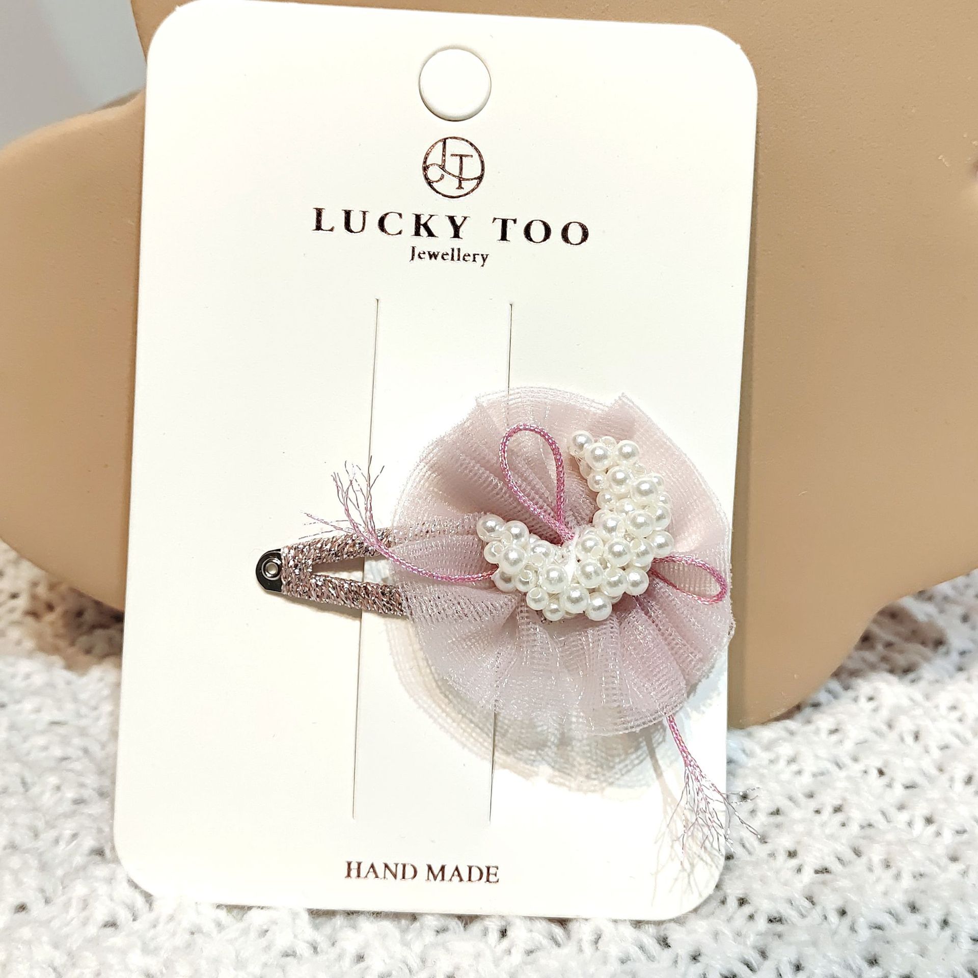 Hair Clip Lt10248 Korean Children's Pearl Moon Salsa Style Girls Hair Clip details Picture