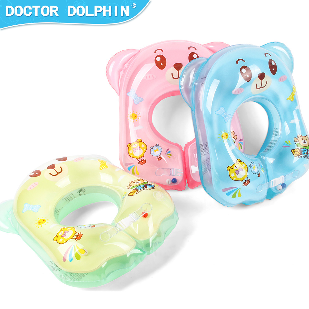 Doctor Dolphin Baby Swim Collar Inflatable Swim Collar Double Thickened Baby Collar With Bell