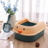 Extra-large cat toilet with high edge, sand-leaking pedal, semi-enclosed cat litter box, cat litter shovel and pet supplies wholesale details Picture