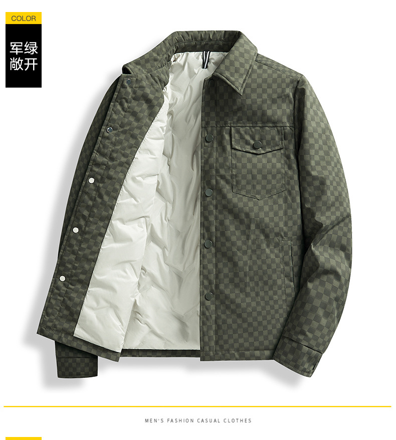 羽绒服男爆款冬季新款潮流男士休闲翻领抗寒保暖羽绒服灰鸭绒外套详情11