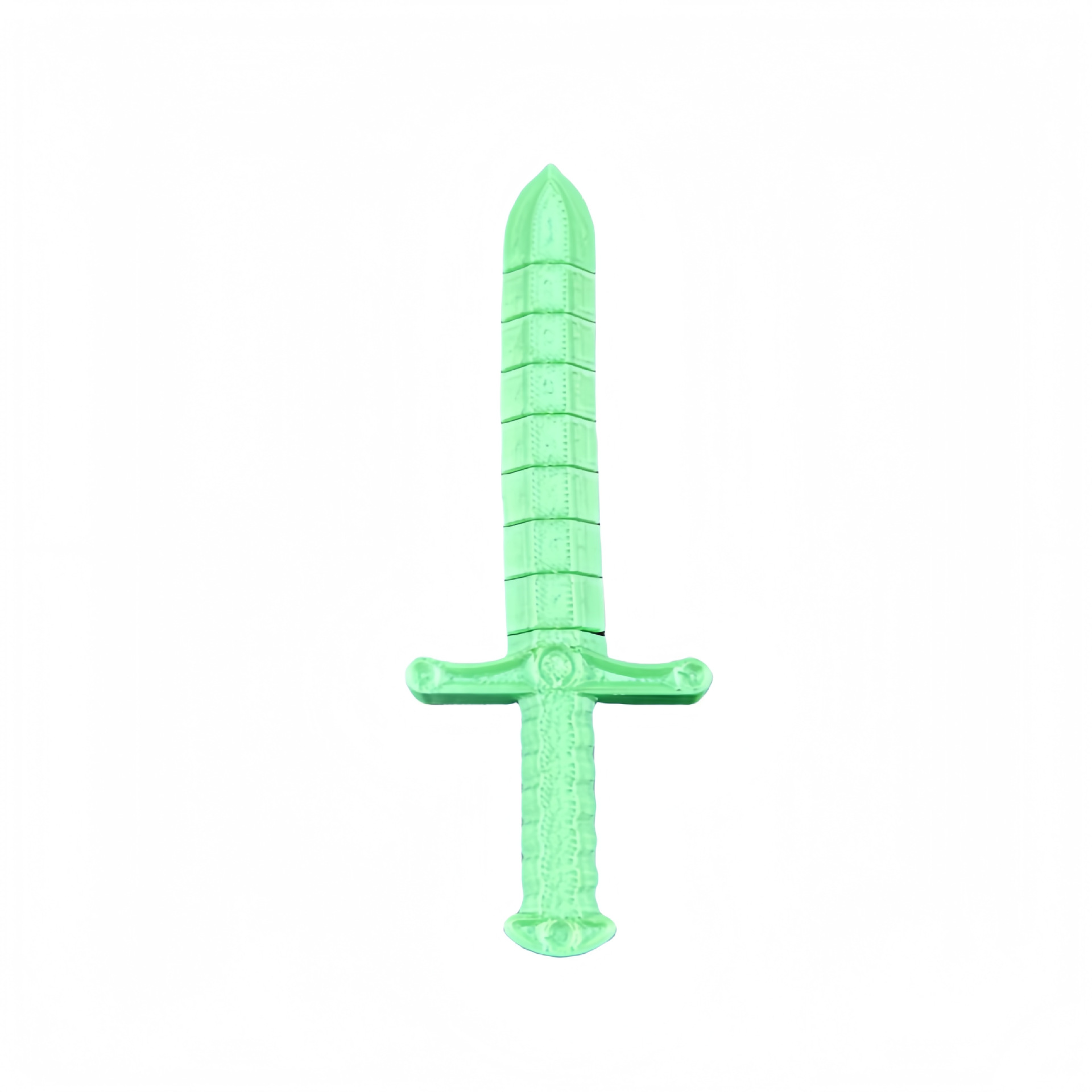 Cross-border 3d printed sword whip creative sword, flexible and deformable fun toy model, stretchable lock sword Item Picture
