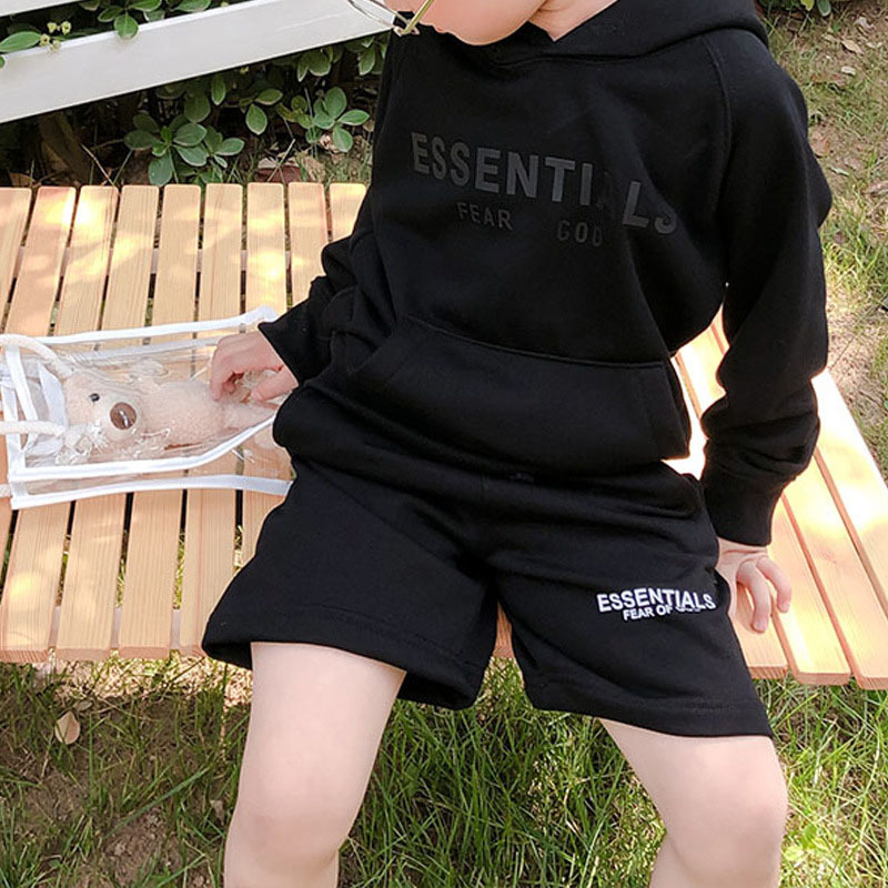 ESSENTIALS children's autumn and winter plus fleece casual children's wear boys and girls new hoodie for children pullover details Picture