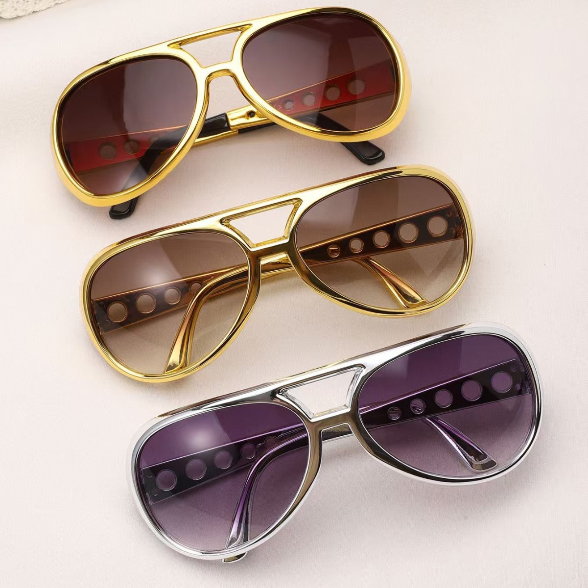 New gold-plated retro Elvis Presley funny glasses birthday jc dance party Festival party decoration prop glasses