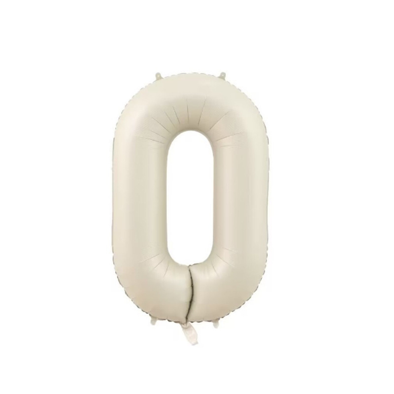 Ins-style caramel milk white chocolate-colored digital balloons 32-inch and 40-inch birthday decoration photo aluminum film balloons details Picture
