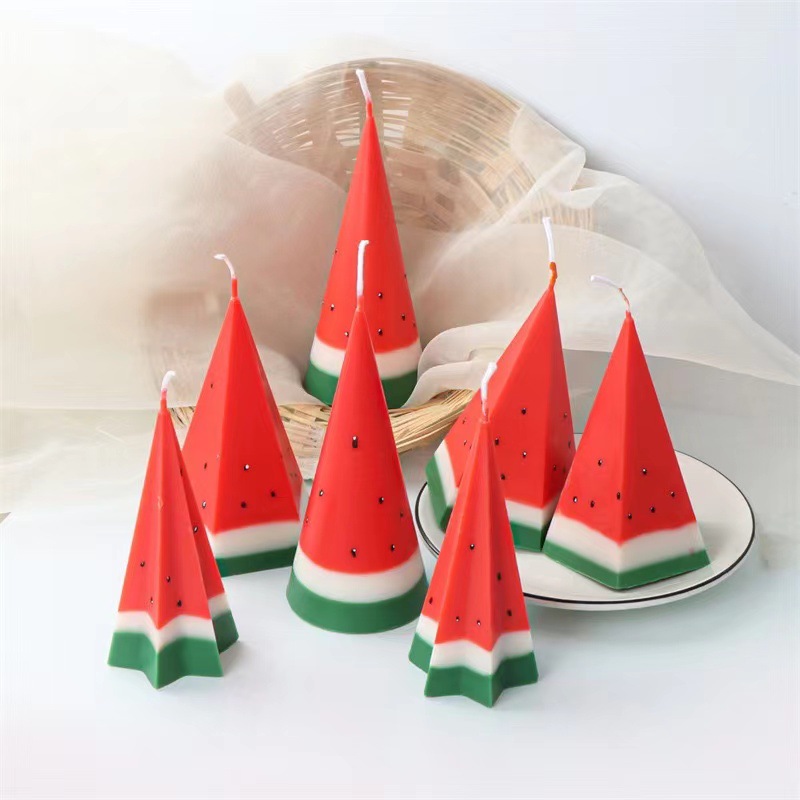 外贸爆款同款手工大豆蜡西瓜造型香薰蜡烛居家祛味扩香工艺品摆件