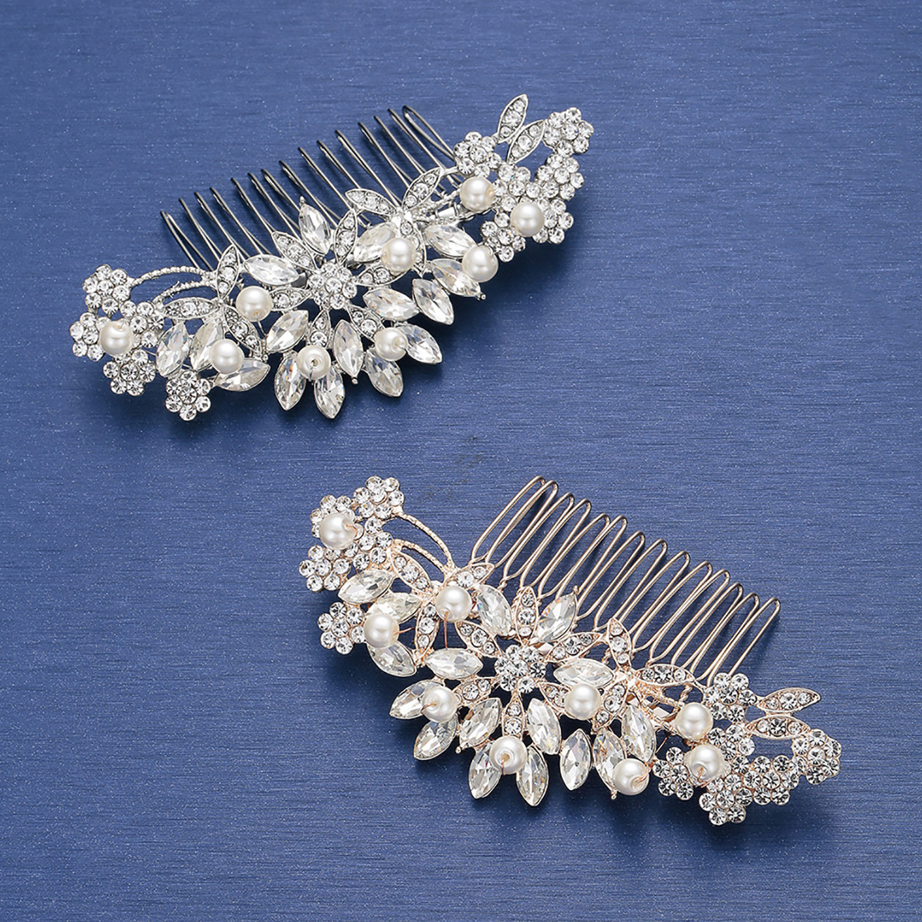 Chinese-style elegant bride's hair accessory, wedding accessories, alloy pure handcrafted pearl bride's hair accessory, hair comb and plug