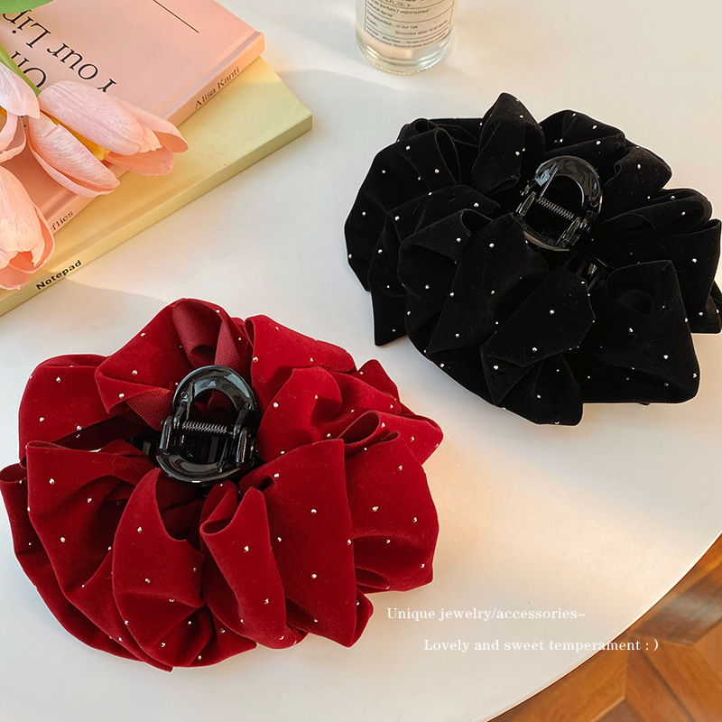 2023 New Super Size Seersucker Hair Grab Clip Hair Clip Headpiece Hair Card Female Shark Clip Back Of Head details Picture