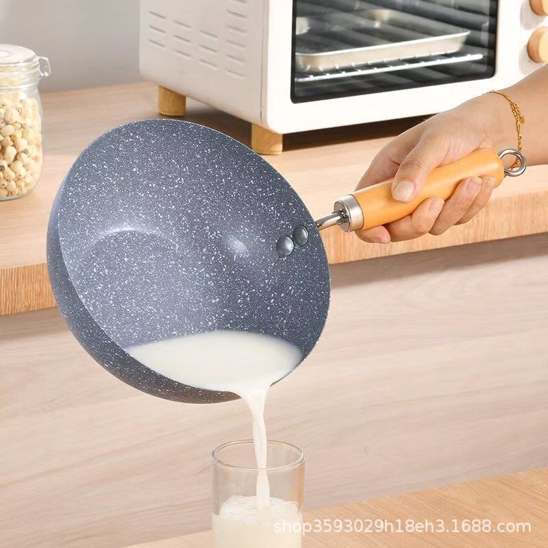 Extra-Thick Non-Stick Stone-Patterned Frying Pan, Japanese Hammer-Patterned Wok, Mica Stone Non-Stick Pan, Steak, Pancake, Egg, Household Kitchenware Application Scenario