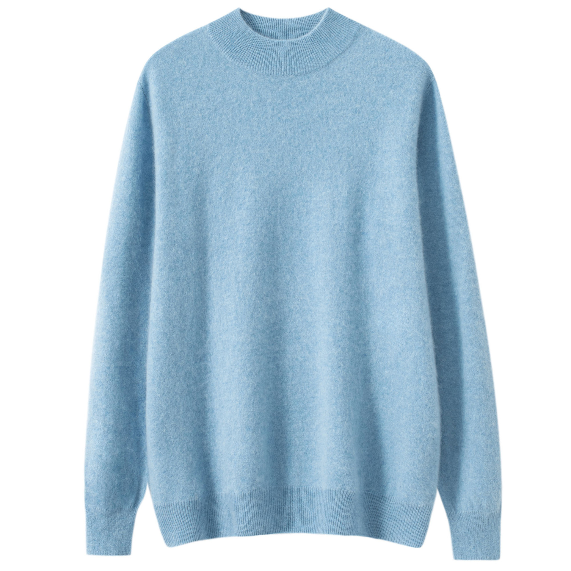 Men's semi-high-neck cashmere sweater for autumn and winter, business casual pure cashmere knitted sweater, wool base layer shirt for men Item Picture